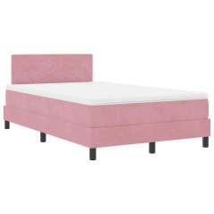 vidaXL Letto con Rete a Molle e Materasso & LED Rosa 120x190 cm Velluto