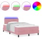 vidaXL Letto con Rete a Molle e Materasso & LED Rosa 120x190 cm Velluto vidaXL Letto con Rete a Molle e Materasso & LED Rosa 120x190 cm Velluto