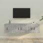 Set di Mobili Porta TV 3 pz Grigio Cemento in Legno Multistrato Set di Mobili Porta TV 3 pz Grigio Cemento in Legno Multistrato