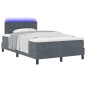 vidaXL Letto con Rete e Materasso con LED Grigio Scuro 120x200 cm Velluto vidaXL Letto con Rete e Materasso con LED Grigio Scuro 120x200 cm Velluto
