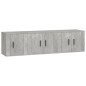 Set di Mobili Porta TV 3 pz Grigio Cemento in Legno Multistrato Set di Mobili Porta TV 3 pz Grigio Cemento in Legno Multistrato