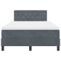 vidaXL Letto con Rete e Materasso con LED Grigio Scuro 120x200 cm Velluto vidaXL Letto con Rete e Materasso con LED Grigio Scuro 120x200 cm Velluto