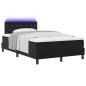 Letto Box Spring con Materasso e LED Nero 120x200 cm Velluto