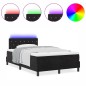 Letto Box Spring con Materasso e LED Nero 120x200 cm Velluto