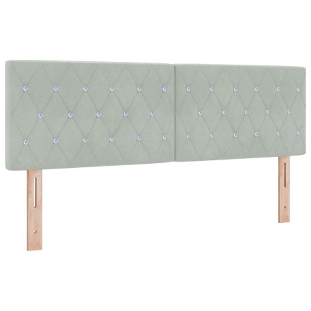 vidaXL Letto Box Spring con Materasso e Luce LED Grigio Chiaro 140x190 cm Velluto