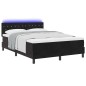 Letto Box Spring vidaXL con Materasso e LED Nero 140x190 cm Velluto