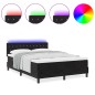 Letto Box Spring vidaXL con Materasso e LED Nero 140x190 cm Velluto
