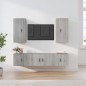 Set di Mobili Porta TV 5 pz Grigio Sonoma in Legno Multistrato Set di Mobili Porta TV 5 pz Grigio Sonoma in Legno Multistrato