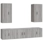 Set di Mobili Porta TV 5 pz Grigio Sonoma in Legno Multistrato Set di Mobili Porta TV 5 pz Grigio Sonoma in Legno Multistrato