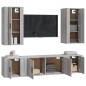 Set di Mobili Porta TV 5 pz Grigio Sonoma in Legno Multistrato Set di Mobili Porta TV 5 pz Grigio Sonoma in Legno Multistrato
