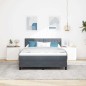 vidaXL Letto a Box con Materasso e LED Grigio Scuro 160x200 cm Velluto