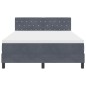 vidaXL Letto a Box con Materasso e LED Grigio Scuro 160x200 cm Velluto