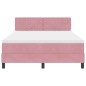 Letto Box Spring con Materasso e LED Rosa 160x200 cm in Velluto Letto Box Spring con Materasso e LED Rosa 160x200 cm in Velluto