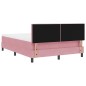 Letto Box Spring con Materasso e LED Rosa 160x200 cm in Velluto Letto Box Spring con Materasso e LED Rosa 160x200 cm in Velluto