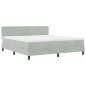 Letto Box Spring con Materasso e Luce LED Grigio Chiaro 180x200 cm Velluto Letto Box Spring con Materasso e Luce LED Grigio Chiaro 180x200 cm Velluto