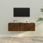 Set Mobili Porta TV 2 pz Rovere Marrone in Legno Multistrato Set Mobili Porta TV 2 pz Rovere Marrone in Legno Multistrato