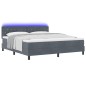 vidaXL Letto a Molle con Materasso & LED Grigio Scuro 180x200 cm Velluto vidaXL Letto a Molle con Materasso & LED Grigio Scuro 180x200 cm Velluto