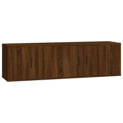 Set Mobili Porta TV 2 pz Rovere Marrone in Legno Multistrato