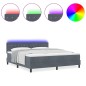 vidaXL Letto a Molle con Materasso & LED Grigio Scuro 180x200 cm Velluto vidaXL Letto a Molle con Materasso & LED Grigio Scuro 180x200 cm Velluto