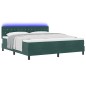 vidaXL Letto Box Spring con Materasso e LED Verde Scuro 180x200 cm Velluto