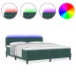 vidaXL Letto Box Spring con Materasso e LED Verde Scuro 180x200 cm Velluto