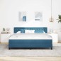 Letto a Molle con Materasso e LED Blu Scuro 180x200 cm in Velluto Letto a Molle con Materasso e LED Blu Scuro 180x200 cm in Velluto
