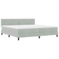 vidaXL Letto con Box Spring e Materasso e Luce LED Grigio Chiaro 200x200 cm in Velluto vidaXL Letto con Box Spring e Materasso e Luce LED Grigio Chiaro 200x200 cm in Velluto