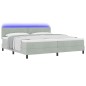 vidaXL Letto con Box Spring e Materasso e Luce LED Grigio Chiaro 200x200 cm in Velluto vidaXL Letto con Box Spring e Materasso e Luce LED Grigio Chiaro 200x200 cm in Velluto