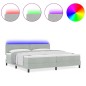 vidaXL Letto con Box Spring e Materasso e Luce LED Grigio Chiaro 200x200 cm in Velluto vidaXL Letto con Box Spring e Materasso e Luce LED Grigio Chiaro 200x200 cm in Velluto