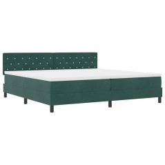 vidaXL Letto Contenitore con Materasso e LED Verde Scuro 200x200 cm Velluto
