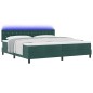 vidaXL Letto Contenitore con Materasso e LED Verde Scuro 200x200 cm Velluto