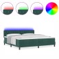 vidaXL Letto Contenitore con Materasso e LED Verde Scuro 200x200 cm Velluto