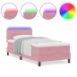vidaXL Letto Box Spring con Materasso e LED Rosa 80x200 cm Velluto vidaXL Letto Box Spring con Materasso e LED Rosa 80x200 cm Velluto