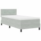 vidaXL Letto Box Spring con Materasso e Luce LED Grigio Chiaro 90x190 cm Velluto vidaXL Letto Box Spring con Materasso e Luce LED Grigio Chiaro 90x190 cm Velluto