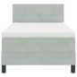 vidaXL Letto Box Spring con Materasso e Luce LED Grigio Chiaro 90x190 cm Velluto vidaXL Letto Box Spring con Materasso e Luce LED Grigio Chiaro 90x190 cm Velluto