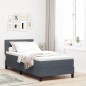 vidaXL Letto a box con Materasso e LED Grigio Scuro 90x190 cm Velluto vidaXL Letto a box con Materasso e LED Grigio Scuro 90x190 cm Velluto