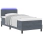 vidaXL Letto a box con Materasso e LED Grigio Scuro 90x190 cm Velluto vidaXL Letto a box con Materasso e LED Grigio Scuro 90x190 cm Velluto