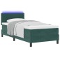 vidaXL Letto Box Spring con Materasso e LED Verde Scuro 90x190 cm Velluto