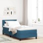 vidaXL Letto Box Spring con Materasso e LED Blu Scuro 100x200 cm Velluto vidaXL Letto Box Spring con Materasso e LED Blu Scuro 100x200 cm Velluto