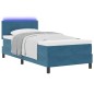 vidaXL Letto Box Spring con Materasso e LED Blu Scuro 100x200 cm Velluto vidaXL Letto Box Spring con Materasso e LED Blu Scuro 100x200 cm Velluto