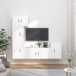 Set di Mobili Porta TV 5 pz Bianco Lucido in Legno Multistrato Set di Mobili Porta TV 5 pz Bianco Lucido in Legno Multistrato