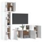 Set di Mobili Porta TV 5 pz Bianco Lucido in Legno Multistrato Set di Mobili Porta TV 5 pz Bianco Lucido in Legno Multistrato