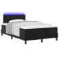 Letto Box Spring con Materasso e LED Nero 120x200 cm Velluto