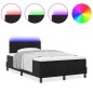Letto Box Spring con Materasso e LED Nero 120x200 cm Velluto