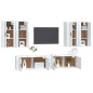 Set di Mobili Porta TV 6 pz Bianco in Legno Multistrato Set di Mobili Porta TV 6 pz Bianco in Legno Multistrato