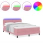 vidaXL Letto Box Spring con Materasso e LED Rosa 160x200 cm Velluto
