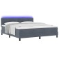 Letto Box Spring con Materasso e LED Grigio Scuro 180x200 cm in Velluto Letto Box Spring con Materasso e LED Grigio Scuro 180x200 cm in Velluto