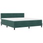 vidaXL Letto a molla box con materasso e LED Verde scuro 180x200 cm in velluto