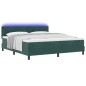 vidaXL Letto a molla box con materasso e LED Verde scuro 180x200 cm in velluto