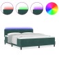 vidaXL Letto a molla box con materasso e LED Verde scuro 180x200 cm in velluto